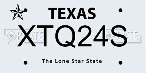 XTQ24S Texas License Plate