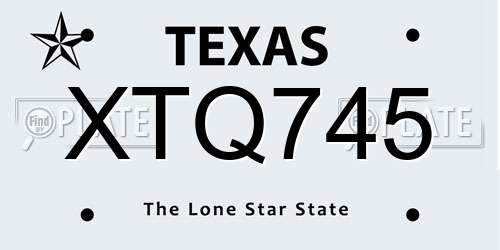 XTQ745 Texas License Plate