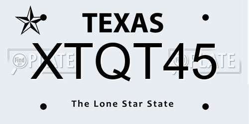 XTQT45 Texas License Plate
