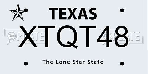 XTQT48 Texas License Plate