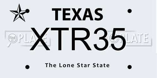 XTR35 Texas License Plate