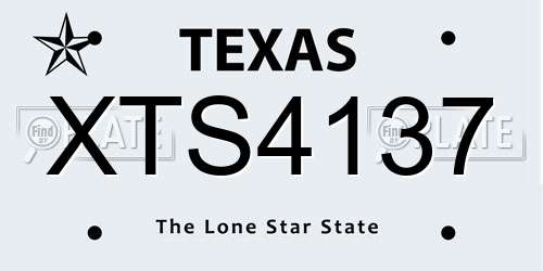 XTS4137 Texas License Plate