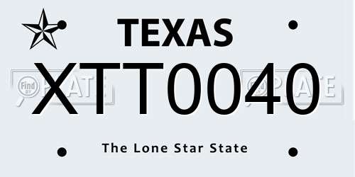 XTT0040 Texas License Plate