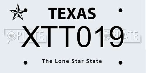 XTT019 Texas License Plate