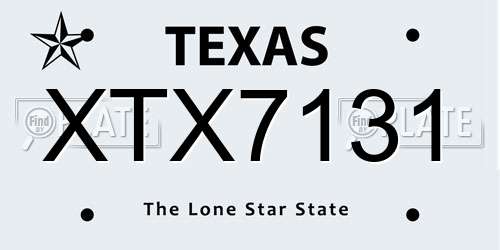 XTX7131 Texas License Plate