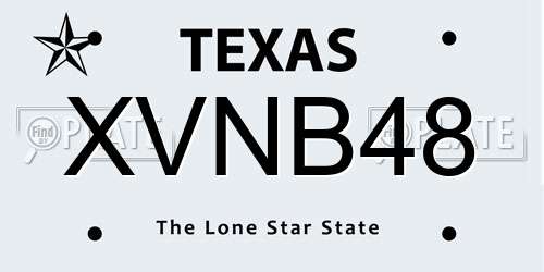 XVNB48 Texas License Plate