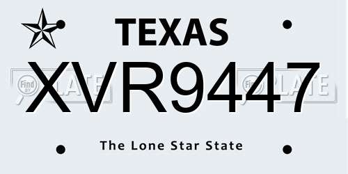 XVR9447 Texas License Plate