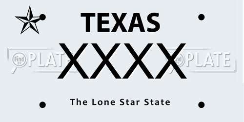 XXXX Texas License Plate