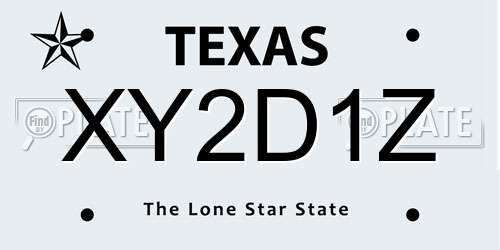 XY2D1Z Texas License Plate