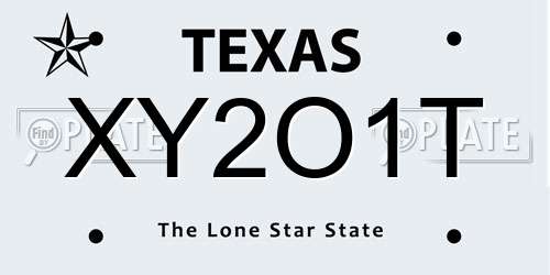 XY2O1T Texas License Plate