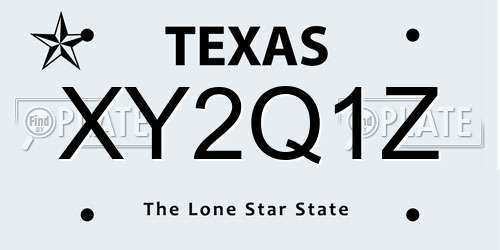 XY2Q1Z Texas License Plate