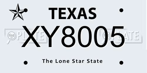 XY8005 Texas License Plate