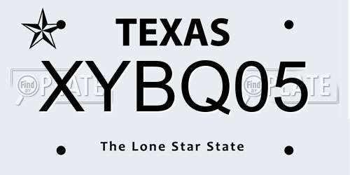 XYBQ05 Texas License Plate
