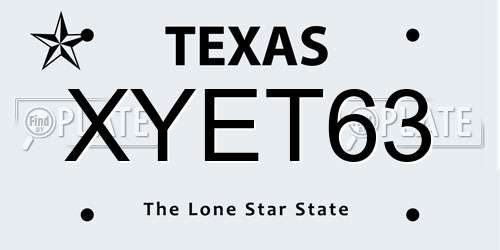 XYET63 Texas License Plate