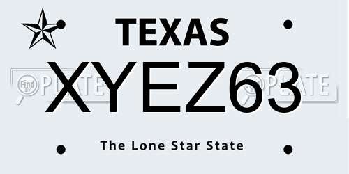 XYEZ63 Texas License Plate