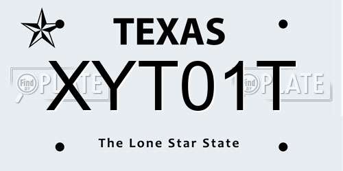 XYT01T Texas License Plate