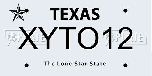 XYTO12 Texas License Plate