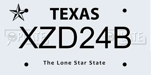 XZD24B Texas License Plate