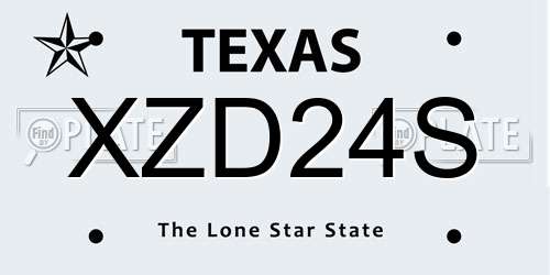 XZD24S Texas License Plate