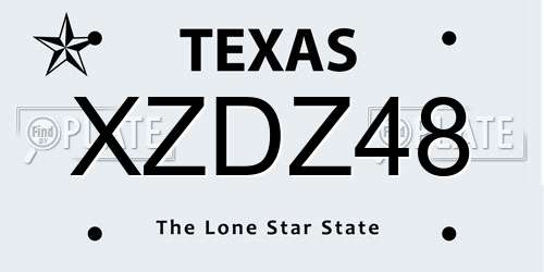 XZDZ48 Texas License Plate