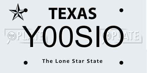Y00SIO Texas License Plate