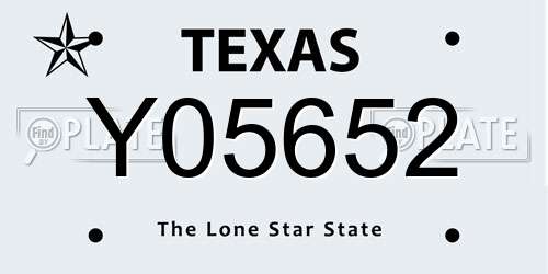Y05652 Texas License Plate