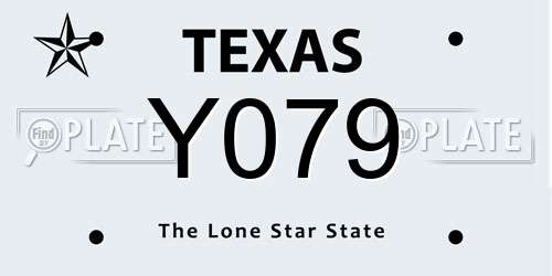 Y079 Texas License Plate