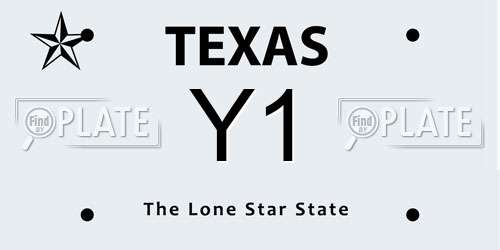 Y1 Texas License Plate