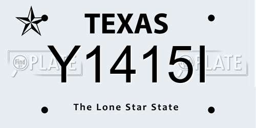 Y1415I Texas License Plate