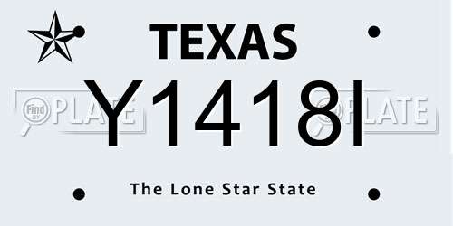 Y1418I Texas License Plate