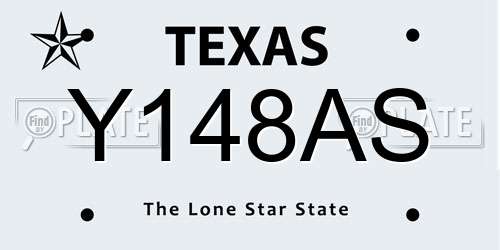 Y148AS Texas License Plate