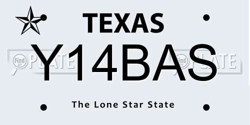 Y14BAS Texas License Plate