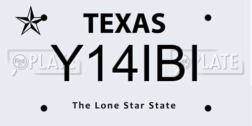 Y14IBI Texas License Plate