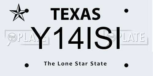 Y14ISI Texas License Plate
