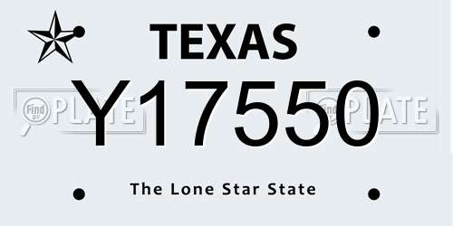 Y17550 Texas License Plate