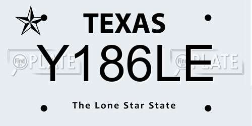 Y186LE Texas License Plate