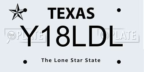 Y18LDL Texas License Plate