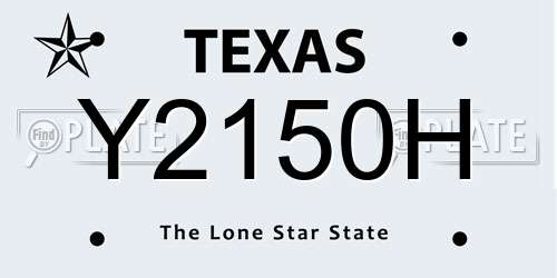 Y2150H Texas License Plate