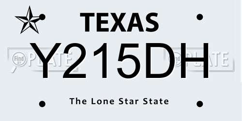 Y215DH Texas License Plate
