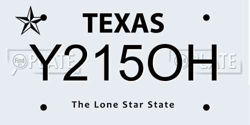 Y215OH Texas License Plate