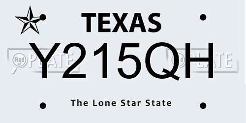 Y215QH Texas License Plate