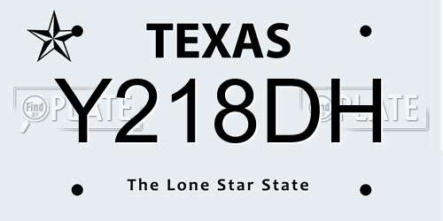 Y218DH Texas License Plate