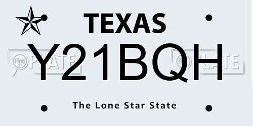 Y21BQH Texas License Plate