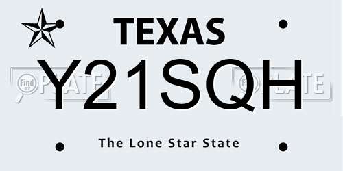 Y21SQH Texas License Plate