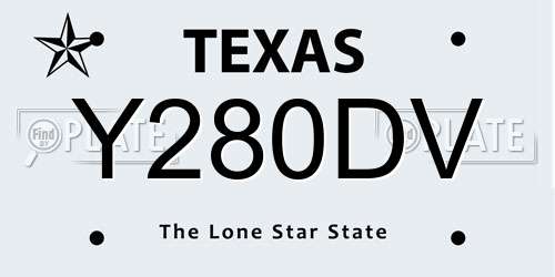 Y280DV Texas License Plate
