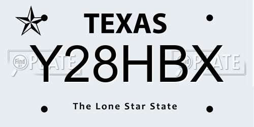 Y28HBX Texas License Plate