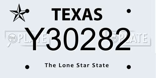 Y30282 Texas License Plate