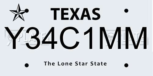 Y34C1MM Texas License Plate