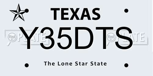 Y35DTS Texas License Plate