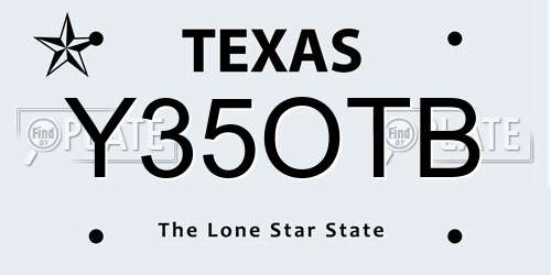 Y35OTB Texas License Plate